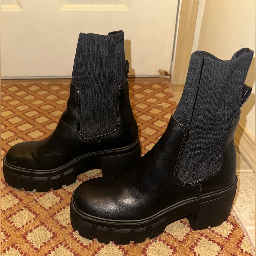 Steve madden black chelsea boots womens 8